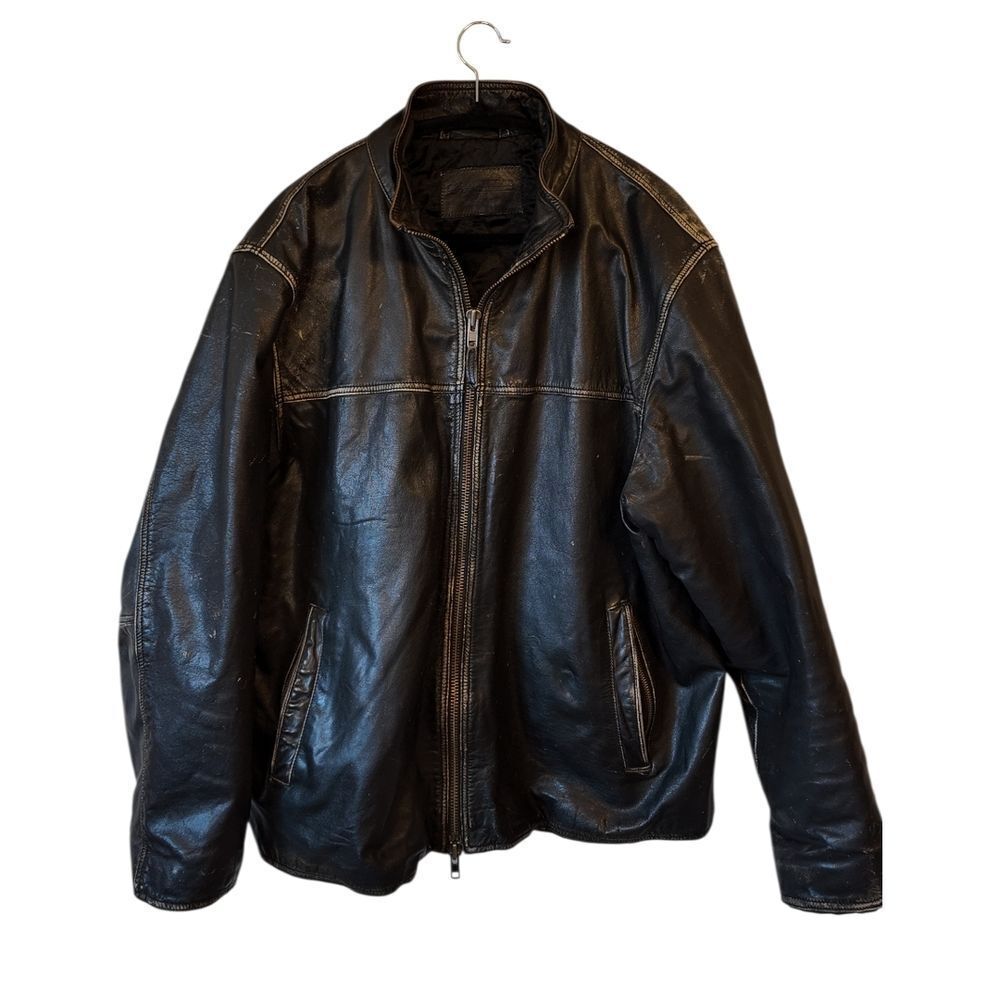 Vintage Golden Bear Sportswear Black Leather Jacket Size XL